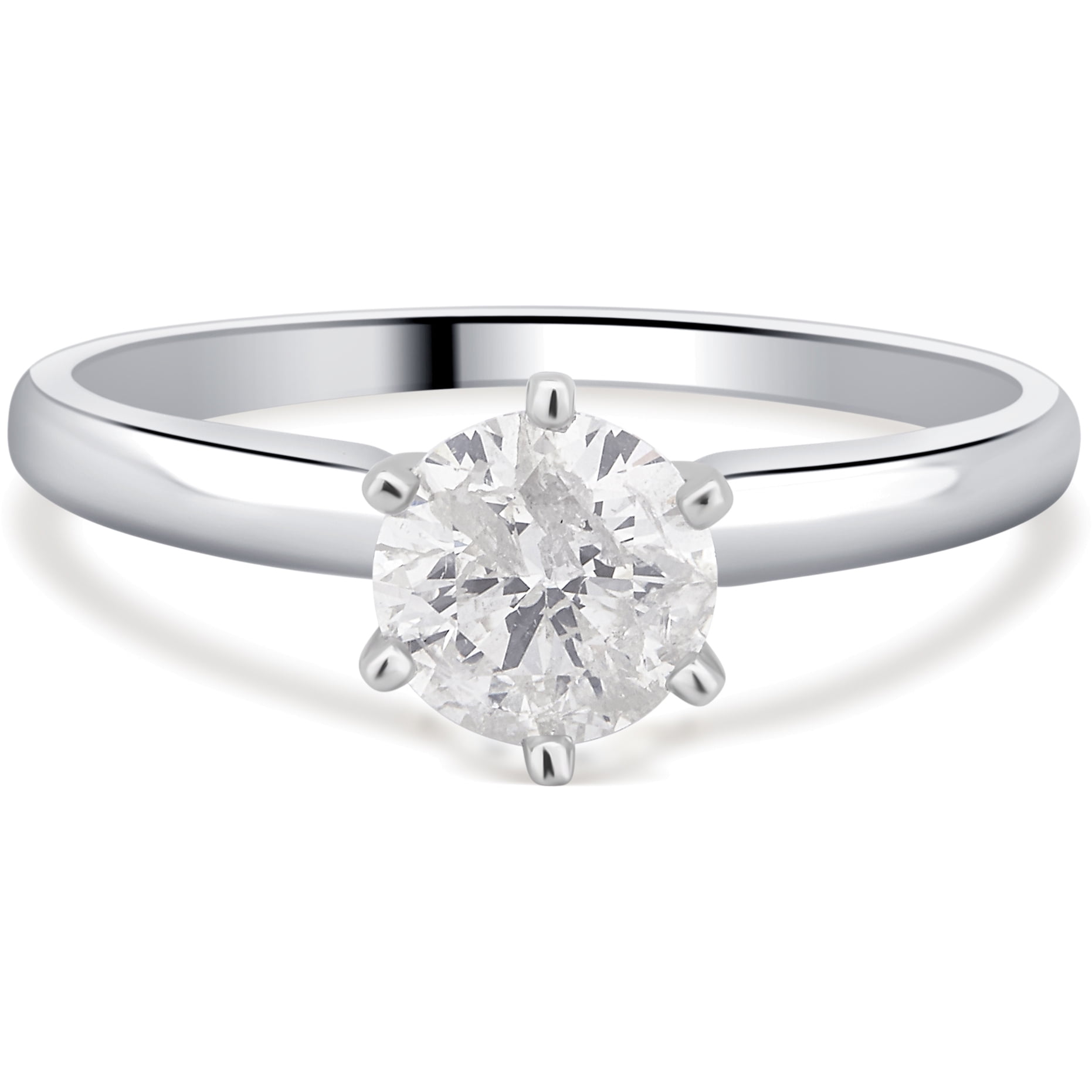 3/4 Carat T.W. Round Diamond 14K White Gold Solitaire Engagement Ring