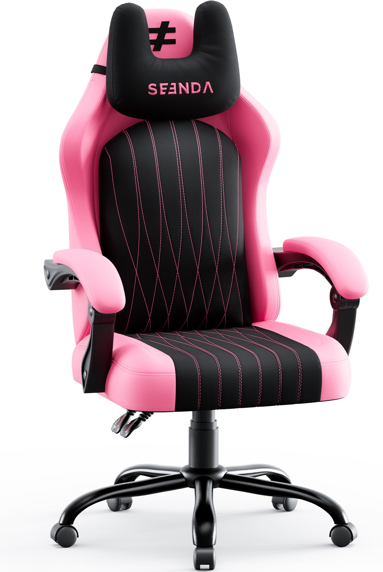 Seenda Gaming Chair, Fabric Comfy Video Gaming Chair, High Back Computer Chair, Adjustable Swivel Office Desk Chair with Headrest and Lumbar Support