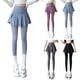 thumbnail image 3 of Pantalones de yoga ajustados con parches para mujer, conjunto de dos piezas con falda y bolsillo para teléfono, pantalones de yoga deportivos sin costuras que realzan los glúteos y jogging, 3 of 5