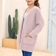 thumbnail image 5 of Grblisyd Girls Cardigan Sweaters with Pockets Open Front Fuzzy Sweater Coats Winter Warm Sherpa Jacket for Kids 5-13 Years, 5 of 6