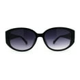 thumbnail image 2 of Womens Elegant Chic Oversize Oval Designer Fashion Plastic Sunglasses Black Slate Smoke, 2 of 4