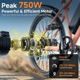 thumbnail image 4 of HeloKeep M2601 Electric Bike for Adults, 500W Motor, 48V 375Wh Removable Battery, 26" Puncture-Resistant Tires, 20MPH 7-Speed Ebike with Front Suspension & Disc Brakes, UL2849, Blue, 4 of 10