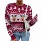 thumbnail image 1 of Suéter de cuello redondo de punto rojo para otoño e invierno, talla S, suéter de mujer con mensaje navideño, 1 of 7