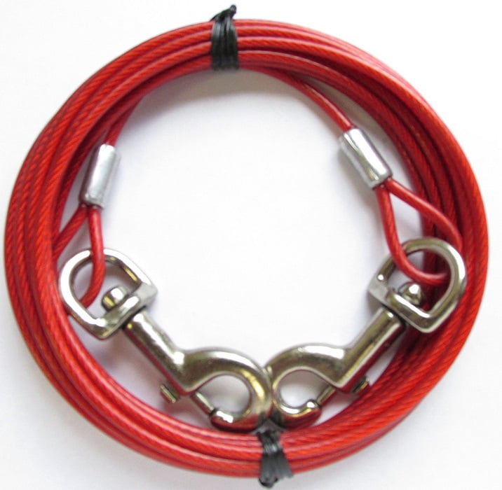 Dog Tie Out Cable 15 ft for Dogs up to 80 Pounds