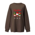 thumbnail image 2 of Gibobby Sudaderas de Navidad para mujer Sudadera con estampado navideño para mujer Sudadera con capucha informal de talla grande para invierno(Marrón,G), 2 of 3