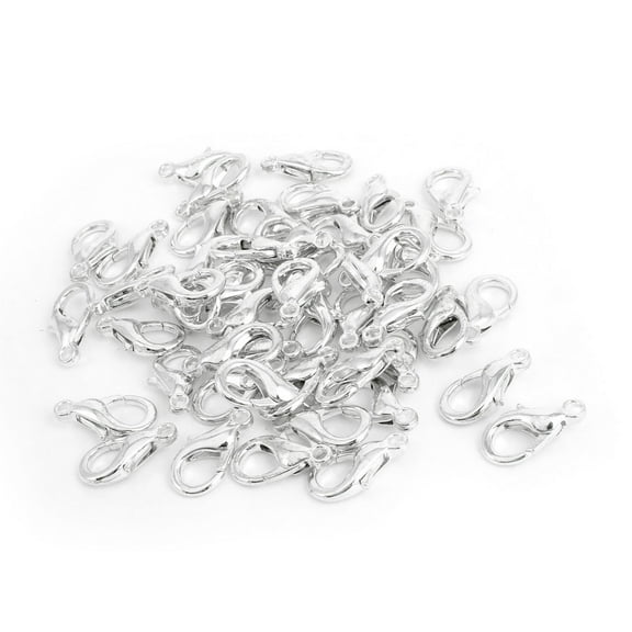 50 x 18mm Silver Tone Lobster Trigger Claw Clasps Jewelry Connector Kits