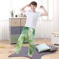 thumbnail image 5 of Kids' Pajama Pants Soft Relaxed Fit Sleep Pants Lounge Pants with Pockets Green Tie-dye Flowers Small, 5 of 9