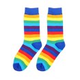 thumbnail image 1 of Calcetines de algodón arcoíris de caña alta, tendencia de moda, calcetines de rayas coloridas de estilo universitario, 1 of 6