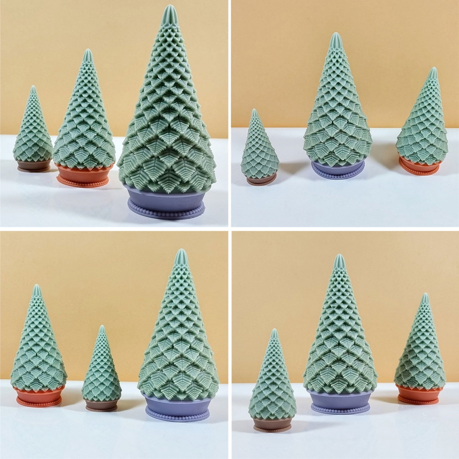 3D Christmas Tree Silicone Mold Aromatherapys Gypsum Soap Resin Cake Baking Molds Home Decor Festival Gifts