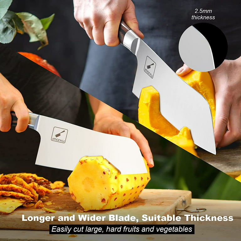  imarku Butcher Knife, 7-inch Sharp Chef Knife, Japanese SUS440A  Stainless Steel Cleaver Knife with Pakkawood Handle - Vegetable Knife  Kitchen Knife in Gift Box: Home & Kitchen