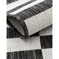 thumbnail image 6 of Unique Loom Outdoor Striped Collection Area Rug - Striped (6' 1" x 9' Rectangle Charcoal/Ivory), 6 of 10