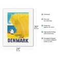 thumbnail image 2 of Denmark - Wheat Field and Danish Farm House - Vintage Travel Poster by Aage Rasmussen c.1946 - Fine Art Rolled Canvas Print 20in x 26in, 2 of 4