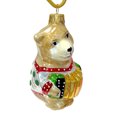 thumbnail image 2 of STP Goods Bear with Accordion Glass Christmas Ornament 3.9" (10 cm) Hand-Painted Christmas Tree Ornament Collectible Christmas Tree Hanging Decoration, Beige and Gold, 2 of 3