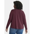 thumbnail image 4 of (3 Pack) Terra & Sky Women's Plus Size V-Neck Tee with Long Sleeves, Sizes 0X-5X, 4 of 8