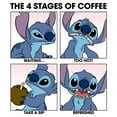 thumbnail image 2 of Mens Lilo & Stitch The 4 Stages of Coffee T Shirt, 2 of 5