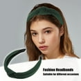 thumbnail image 2 of Unique Bargains Textured Cotton Knot Headband Soft Hairband for Women 1.3 Inch Wide Dark Green, 2 of 7