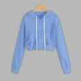 thumbnail image 2 of Womens Hoodie Casual able And Pocket Short Long Sleeved Fashion Sweatshirt for Women Light blue L, 2 of 4