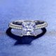 thumbnail image 5 of Anillo de plata de ley 925 para mujer, moda europea y americana, anillo de plata con diamantes anti-reales y cuatro garras de princesa cuadrada, joyería, 5 of 5