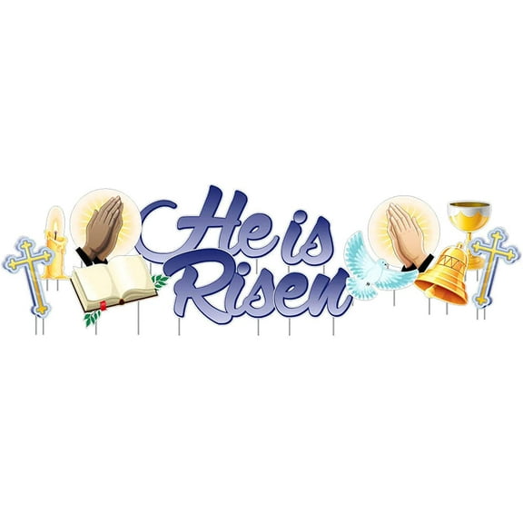 Victory Store He Is Risen Religious Easter Yard Signs Set with Stakes 20850