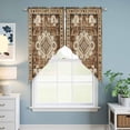 thumbnail image 6 of Brown Boho Kitchen Window Curtains, Swag Curtains Valance for Bedroom Living Room Bathroom, Retro Western Rustic Ethnic Tribal Patterns Rod Pocket Window Curtain Block Drapes 2 Panels 36"x63", 6 of 9