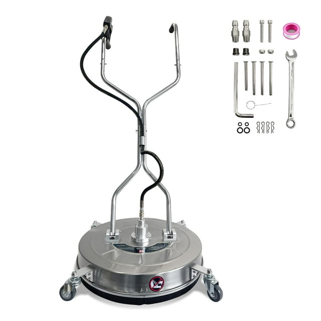 Memoryfield Laveuse à Pression de 24 Pouces, Nettoyeur de Surfaces, Acier Inoxydable, Conception à 4 Roues, Accessoire de Laveuse 4900 PSI pour Entrées, Béton, Patios et Terrasses