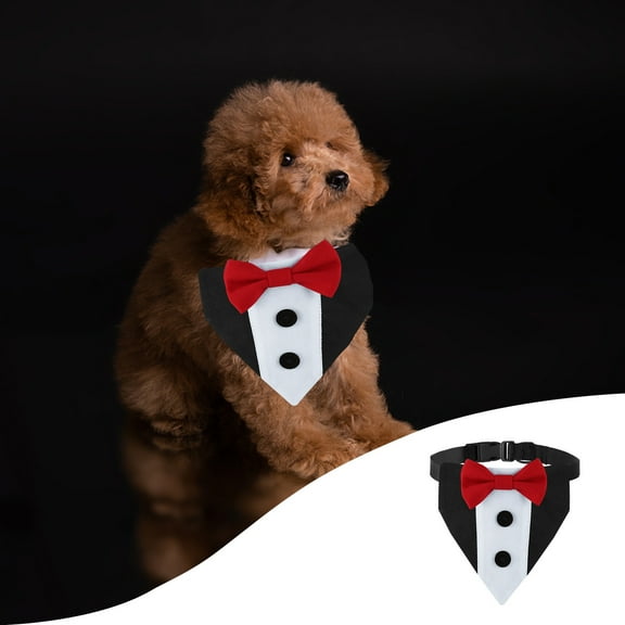 Iumwxz Dog Tuxedo Dog Suit Dog Halloween Bandana Collar with Bow Tie, Engagement Birthday Gifts for Small Medium Large Dogs Christmas Decorations Christmas Gifts