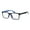 Black Blue, variant on Mens 52mm TR90 Plastic Rectangle Wood Grain Arm Horn Rim Optical Frame Shiny Black
