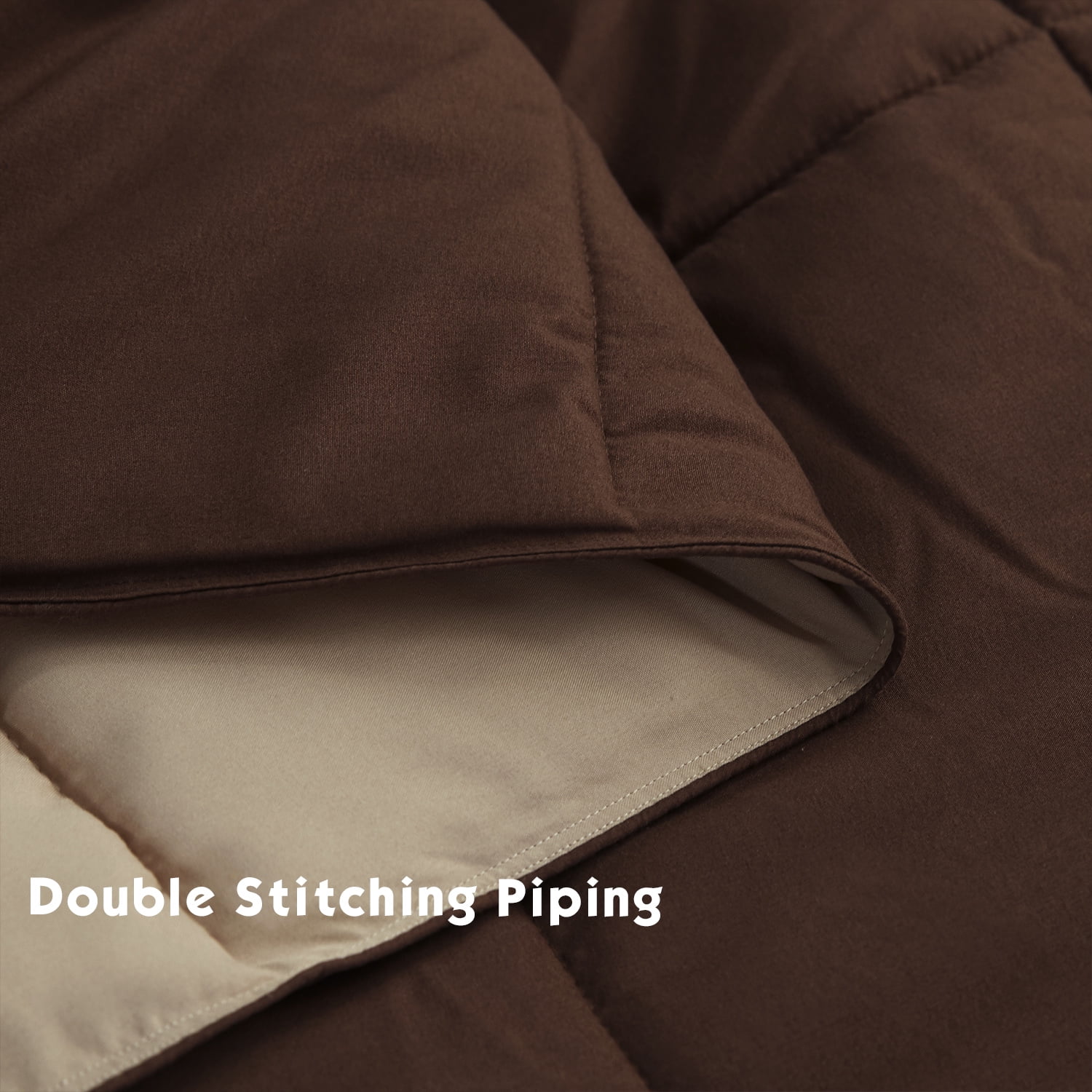 HIG Light Weight Down Alternative Comforter, King, Chocolate, Reversible