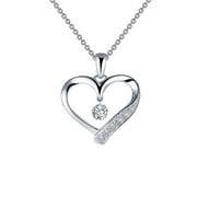 Lafonn Lassaire In Motion Sterling Silver Platinum Plated Simulated Diamond Necklaces 0.42 (0.42 CTTW)