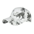 thumbnail image 4 of Toptie Tie Dye Ponytail Baseball Cap for Women Criss Cross Messy High Bun Dye Ponytail Hat-White, 4 of 7