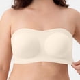 thumbnail image 7 of Women Strapless Bandeau Bra, Solid Color Sleeveless Tube Top, Comfort Daily Inner Wear White-A XXXXL, 7 of 7