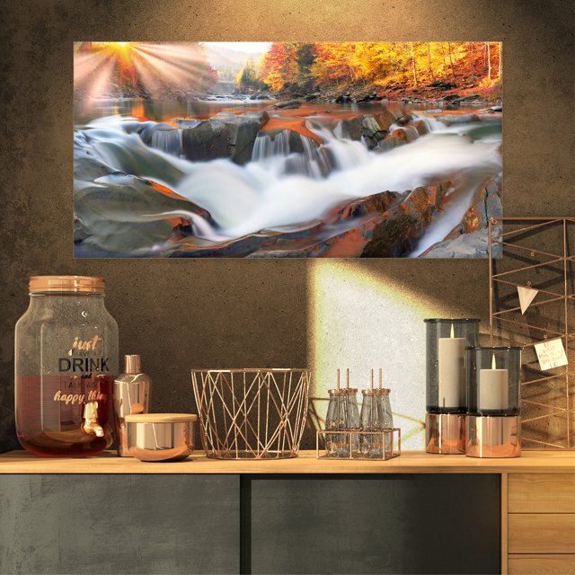 Waterfall Probiy in Prut River - Landscape Photography Canvas Print