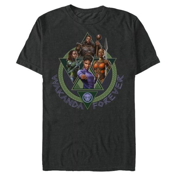 Marvel Black Panther: Wakanda Forever Four Heroes of Wakanda - Short Sleeve Blended T-Shirt for Adults - Customized-Dark Heather