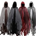 thumbnail image 2 of Capa de calavera de zombi medieval de Halloween para hombre con capucha, capa de terror vintage, capa renacentista para disfraces de cosplay para adultos, accesorios, 2 of 5