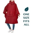 thumbnail image 5 of PAVILIA Fleece Wearable Blanket Poncho, Oversized Hoodie Adults, Dark Red, 5 of 7