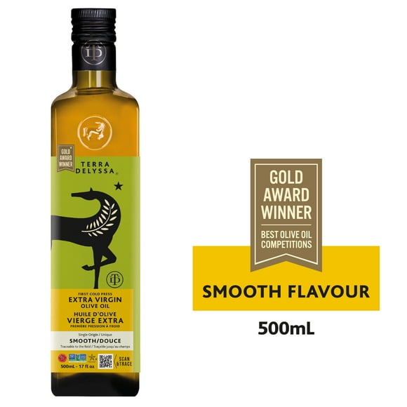Terra Delyssa Huile d'Olive Extra Vierge Premium, Première Presse à Froid, Lauréate, 500ml, TERRA DELYSSA PREMIUM EXTRA VIRGIN OLIVE OIL