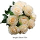 thumbnail image 5 of Ramo de flores de rosas artificiales banquete de boda nupcial tela de seda ramo de rosas falsas, champán 11 cabezas Advancent HA6516-05B, 5 of 6