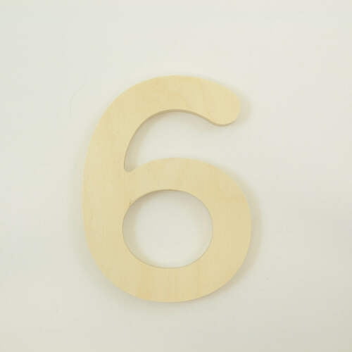 Package of 1, 16 Inch X 1" Baltic Birch "6" Plywood Numbers In The Gotham Rounded Font | Thick For Art & Craft Project, Made in USA