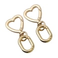 thumbnail image 2 of 2Pcs NEW Heart Swivel Spring Clasp Carabiner Buckle DIY Craft Making Metal Spring Key Chain Hook Hardware Accessories for Handbag (Gold), 2 of 5