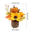thumbnail image 4 of Racsoh Artificial Maple Leaf Pumpkin Potted Plants, Mini Fall Faux Sunflower Greenery Ornament, Realistic Thanksgiving Decoration, for Desktop Office Decor (B), 4 of 7
