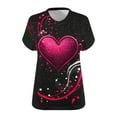 thumbnail image 5 of Aobny T-Shirts Love Heart for Curvy Womens Tops Pullover Hot Pink Short Sleeve V-Neck Fall Shirts for Women,XXL, 5 of 5