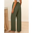 thumbnail image 4 of Cutuoiiu Women's High Waisted Solid Color Wide Leg Pants, Drawstring Elastic Waist with Pockets, Lightweight Loose Fit Long Trousers for Everyday Wear Gift, 4 of 8