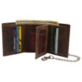 thumbnail image 4 of RFID Blocking Mens Chain Biker Vintage Genuine Leather Classic Trifold Wallet, 4 of 15