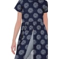 thumbnail image 4 of Moomaya Short Sleeve Kurta Summer Tunic Printed Front Slit Kurtis For Women, 4 of 5