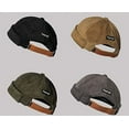 thumbnail image 2 of GegeenDomog Men Hats Docker Cap Hats Beanie Sailor Cap Worker Hat Rolled Cuff Retro Brimless Hat with Adjustable, 2 of 11