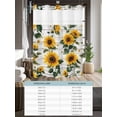 thumbnail image 6 of No Hook Cloth Fabric Shower Curtain with Snap in Liner, Yellow Sunflowers Waterproof Shower Curtains Set with See Through Top Window, Country Botanical Floral Wooden Grain Bath Curtains 72"x72", 6 of 6