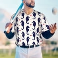 thumbnail image 5 of KLL Seahorses and Hearts for Men's Baseball Shirts,Short Sleeve Casual Shirts Button Down Shirt for Men Beach Summer Wedding Shirt-Medium, 5 of 7