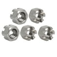 thumbnail image 1 of Unique Bargains 5 Pcs M6x1mm Acier Inoxydable 304 Hexagone Château Fendu Écrou Ton Argent, 1 of 4