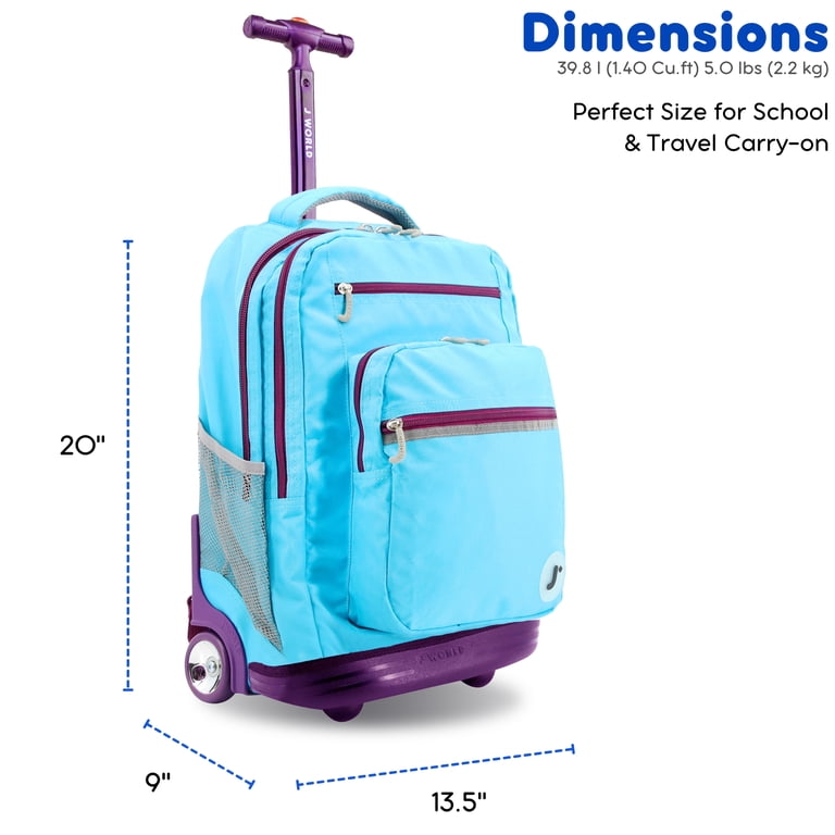 J World Unisex Sundance 20" Rolling Backpack with Laptop Sleeve for School and Travel, Sky Blue - Walmart.com J World Unisex Sundance 20" Rolling Backpack with Laptop Sleeve for School and Travel, Sky Blue - Walmart.com
