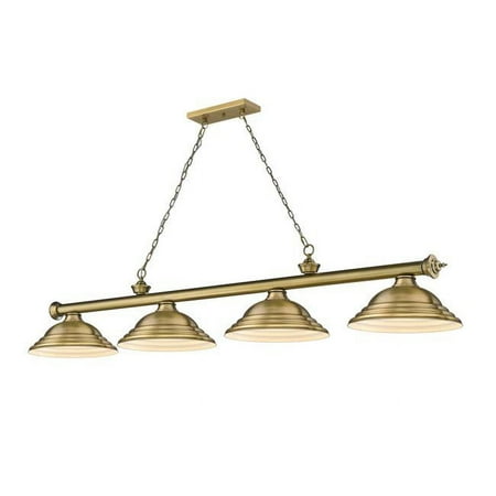 

Z Lite 2306-4RB-SRB 4 x 60W Cordon Medium Dimmable Billiard Light Rubbed Brass